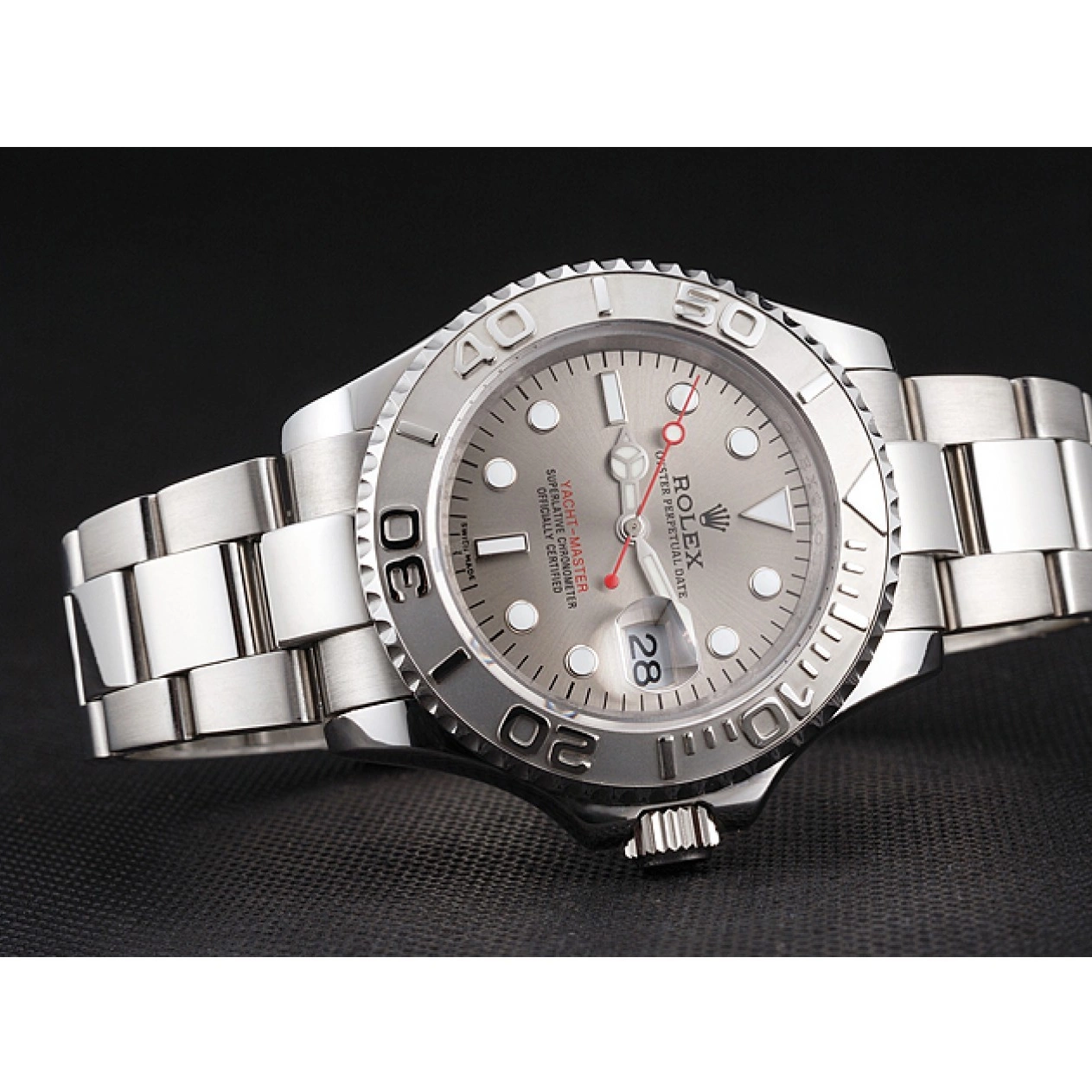 Rolex aaa copy Yacht-Master Steel Gray And Stainless Rolex Swiss Dial Bracelet Case 0715